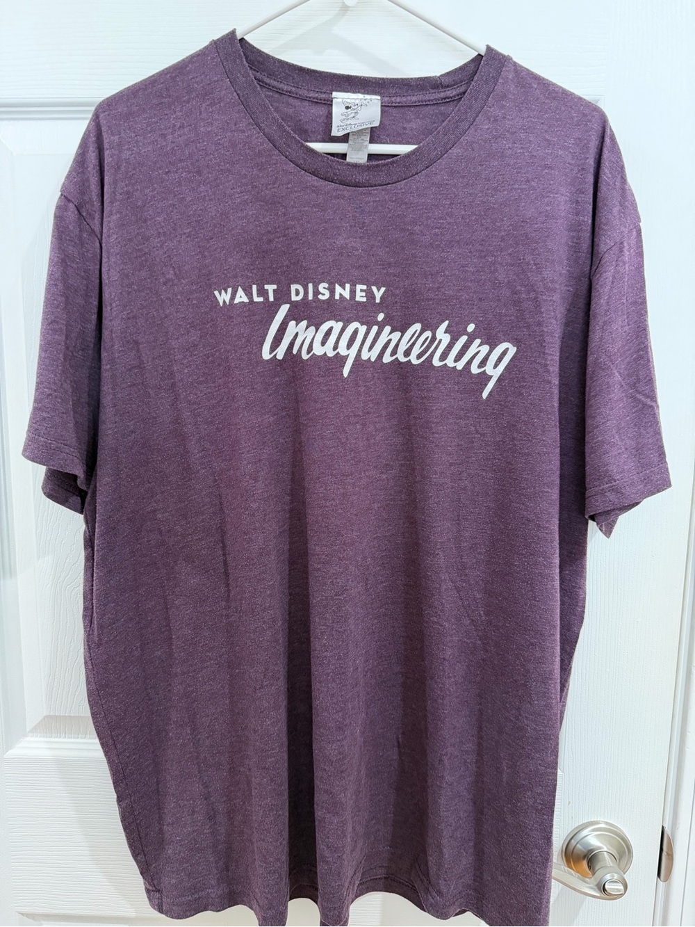 Disney Imagineering Men's Heather Purple Short Sleeve Tee with White Logo